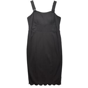 Melissa McCarthy Seven7 Black Convertible Sleeveless Fitted Dress Women 1X